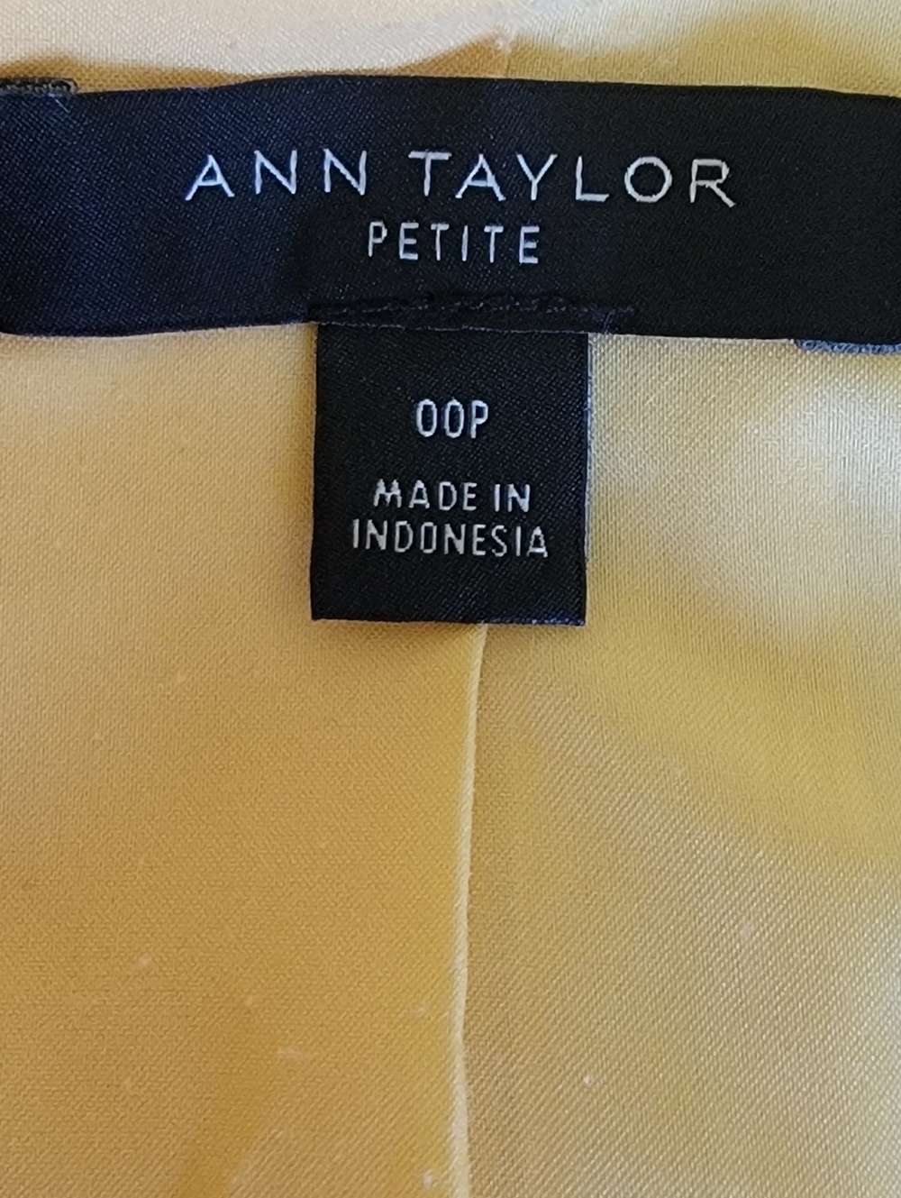 Ann Taylor Yellow 3/4 Sleeve Blazer Jacket Sz: 00P - Picture 8 of 16